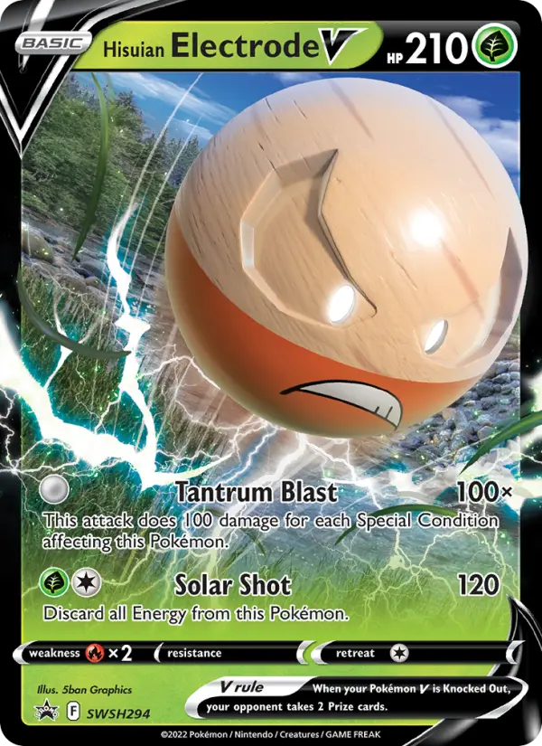 Hisuian Electrode V SWSH294 — SWSH Black Star Promos SWSH294, Holofoil finish