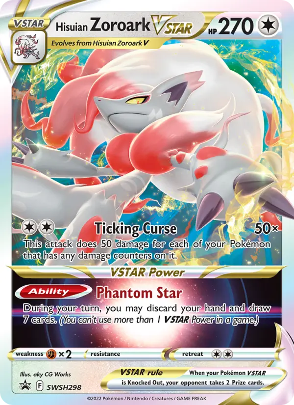Hisuian Zoroark VSTAR SWSH298 card from SWSH Black Star Promos
