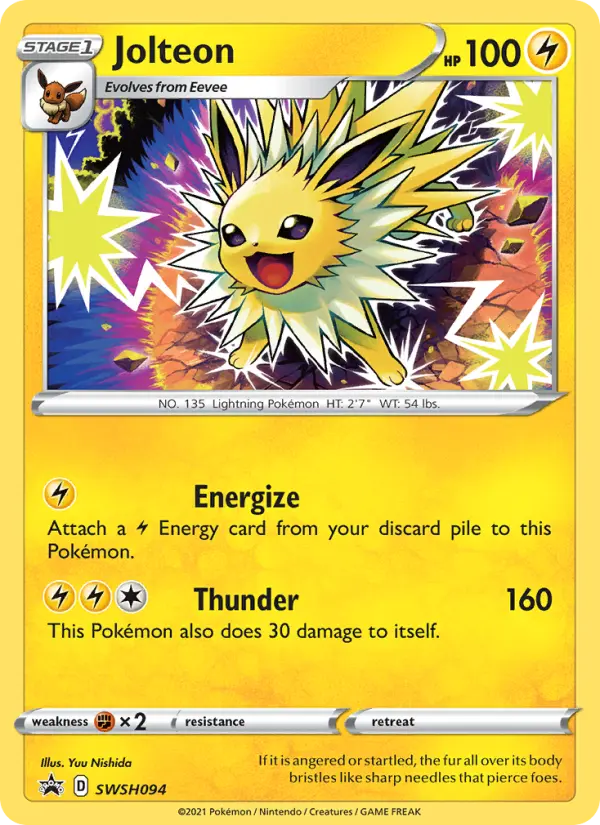 Jolteon SWSH094 card from SWSH Black Star Promos