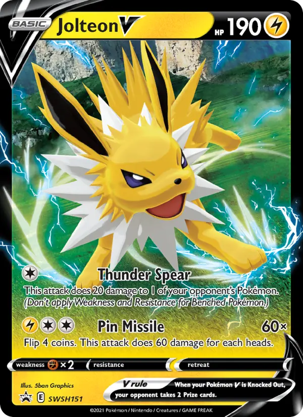 Jolteon V SWSH151 — SWSH Black Star Promos SWSH151, Holofoil finish