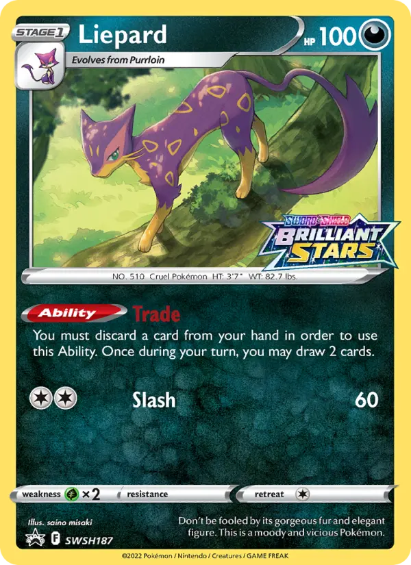 Liepard SWSH187 — SWSH Black Star Promos SWSH187, Holofoil finish