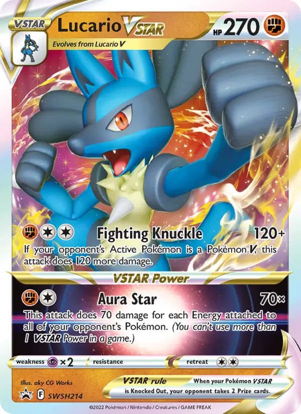 Lucario VSTAR SWSH214 card from SWSH Black Star Promos