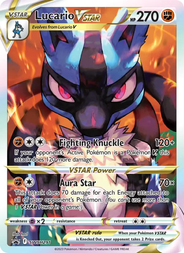 Lucario VSTAR SWSH291 — SWSH Black Star Promos SWSH291, Holofoil finish