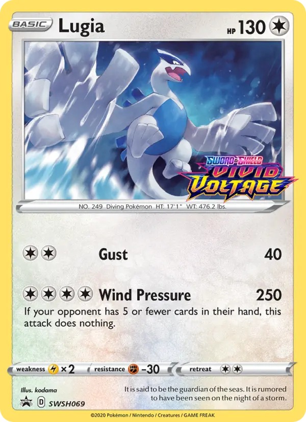 Lugia SWSH069 card from SWSH Black Star Promos