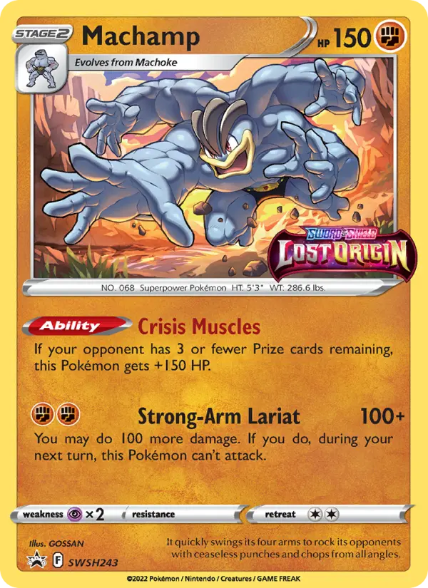 Machamp SWSH243 card from SWSH Black Star Promos