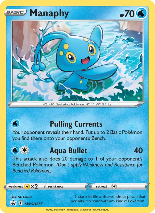 Manaphy SWSH275 — SWSH Black Star Promos SWSH275, Holofoil finish