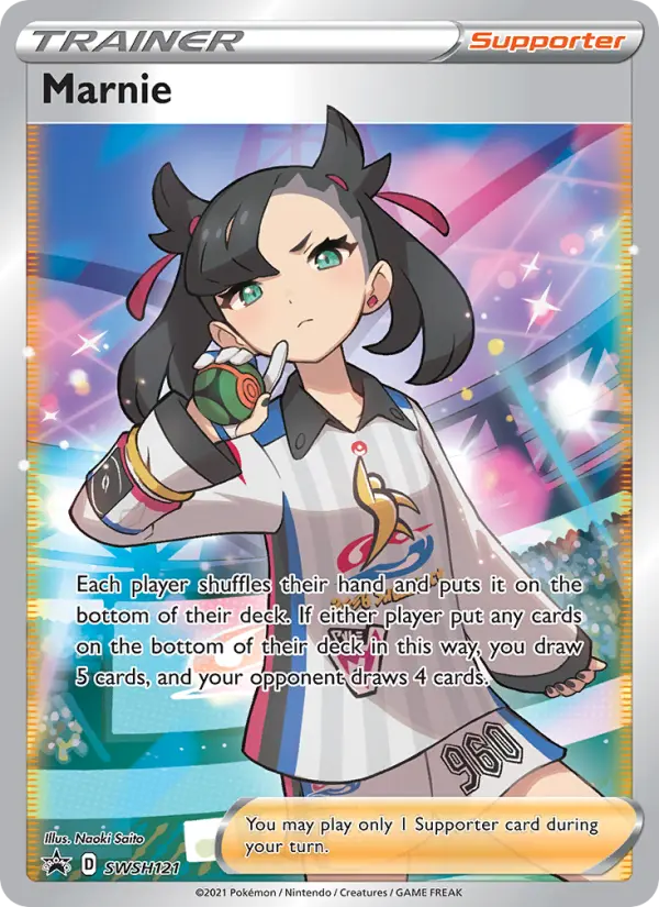 Marnie SWSH121 — SWSH Black Star Promos SWSH121, Holofoil finish