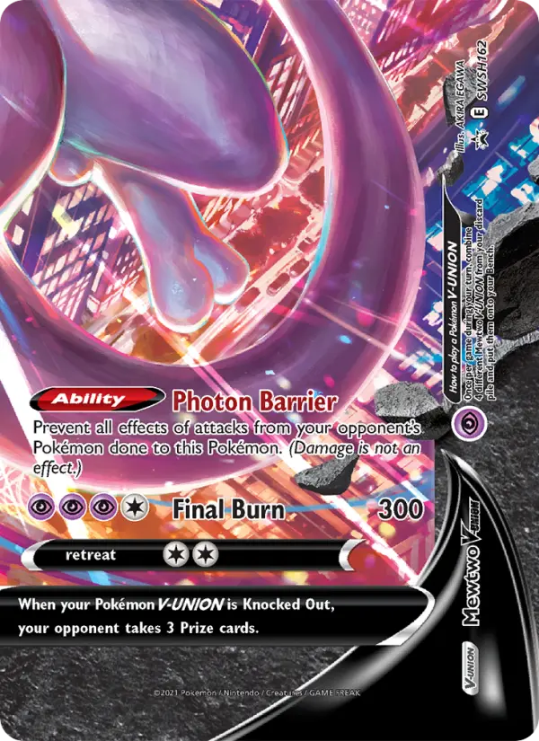 Mewtwo V-UNION SWSH162 card from SWSH Black Star Promos