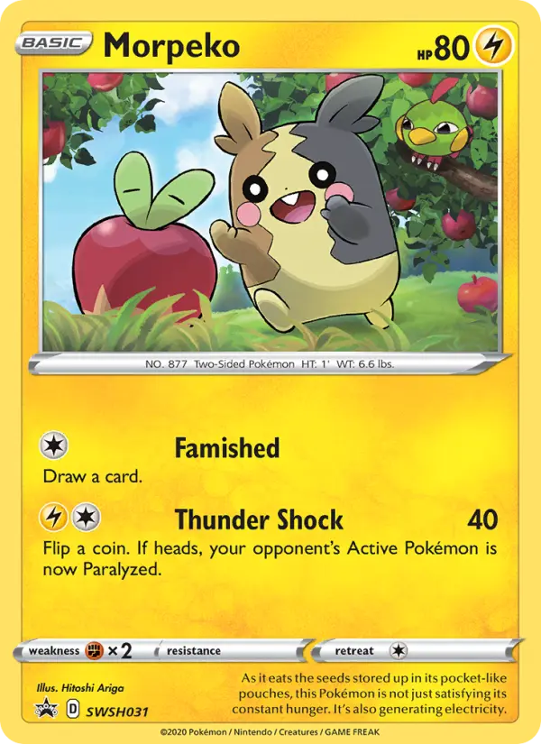 Morpeko SWSH031 card from SWSH Black Star Promos