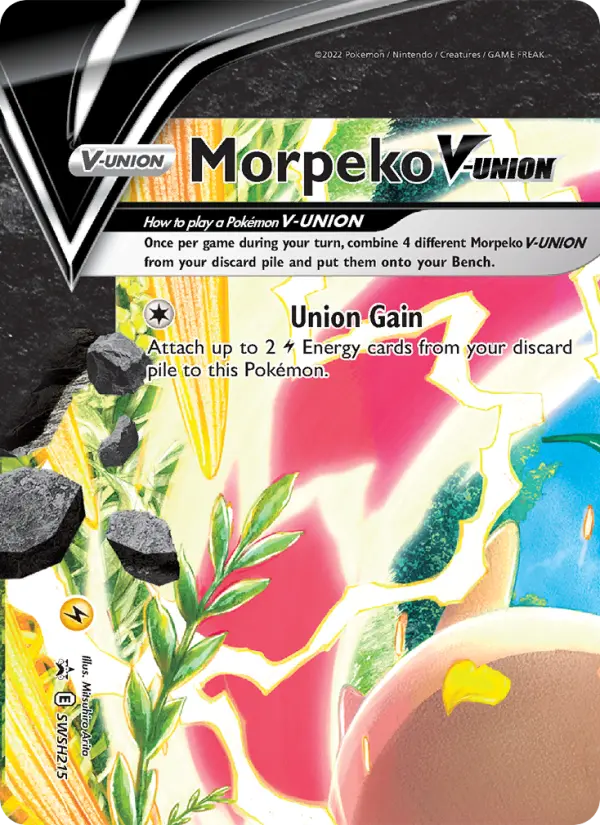 Morpeko V-UNION SWSH215 card from SWSH Black Star Promos