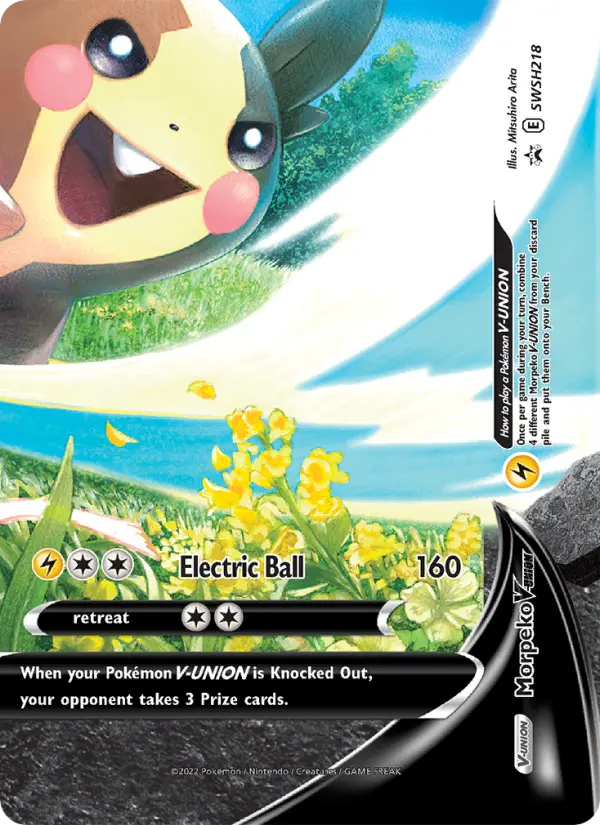 Morpeko V-UNION SWSH218 — SWSH Black Star Promos SWSH218, Holofoil finish