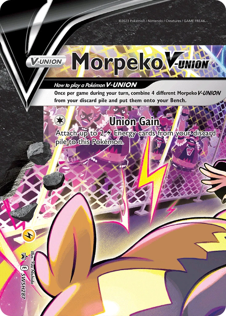 Morpeko V-UNION SWSH287 — SWSH Black Star Promos SWSH287, Holofoil finish