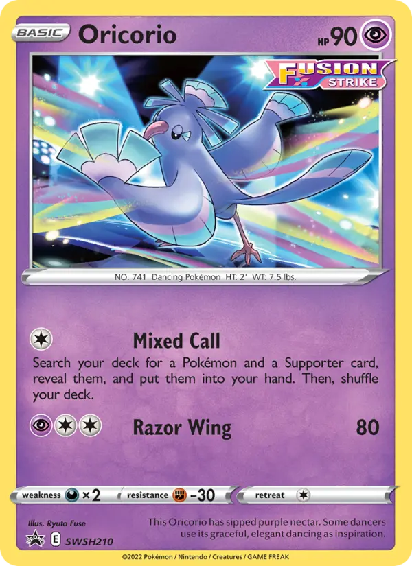 Oricorio SWSH210 — SWSH Black Star Promos SWSH210, Holofoil finish