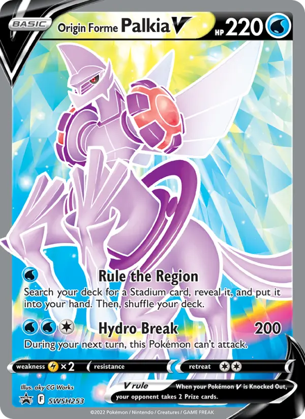 Origin Forme Palkia V SWSH253 card from SWSH Black Star Promos