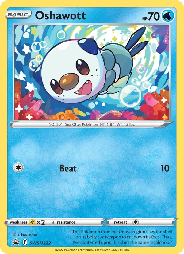 Oshawott SWSH222 — SWSH Black Star Promos SWSH222, Holofoil finish