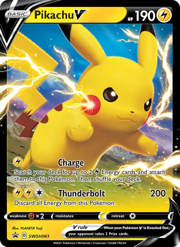 Pikachu V SWSH061 — SWSH Black Star Promos SWSH061, Holofoil finish