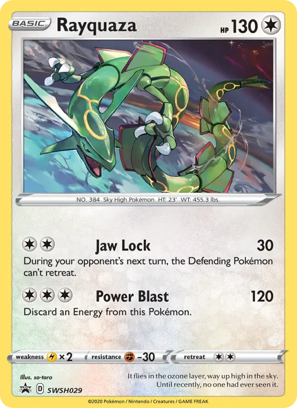 Rayquaza SWSH029 — SWSH Black Star Promos SWSH029, Holofoil finish