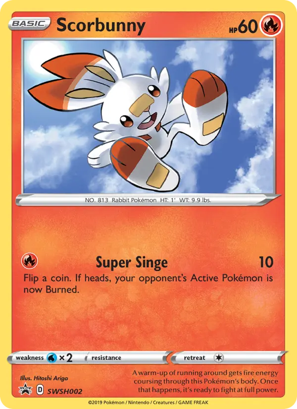 Scorbunny SWSH002 — SWSH Black Star Promos SWSH002, Holofoil finish
