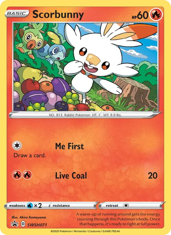 Scorbunny SWSH071 — SWSH Black Star Promos SWSH071, Holofoil finish
