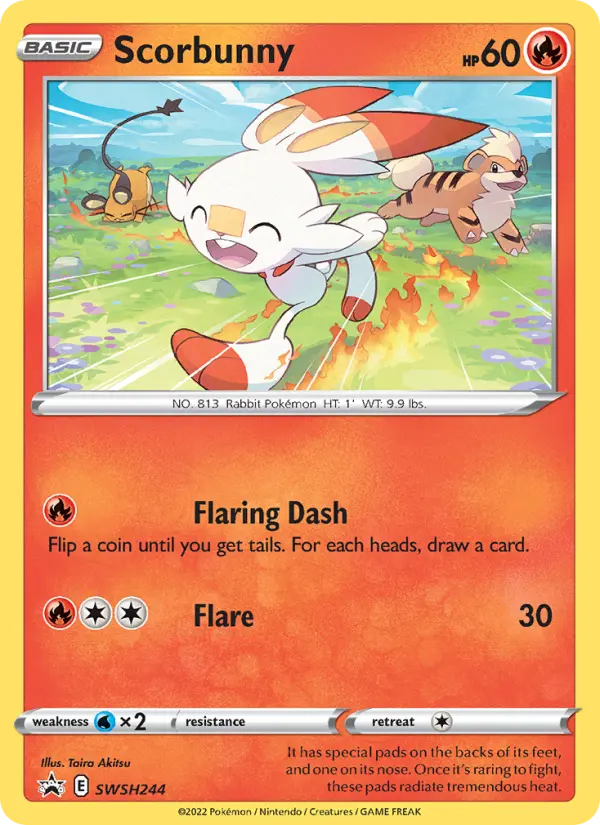Scorbunny SWSH244 — SWSH Black Star Promos SWSH244, Holofoil finish