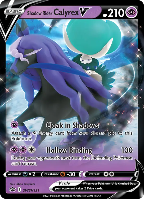 Shadow Rider Calyrex V SWSH131 — SWSH Black Star Promos SWSH131, Holofoil finish