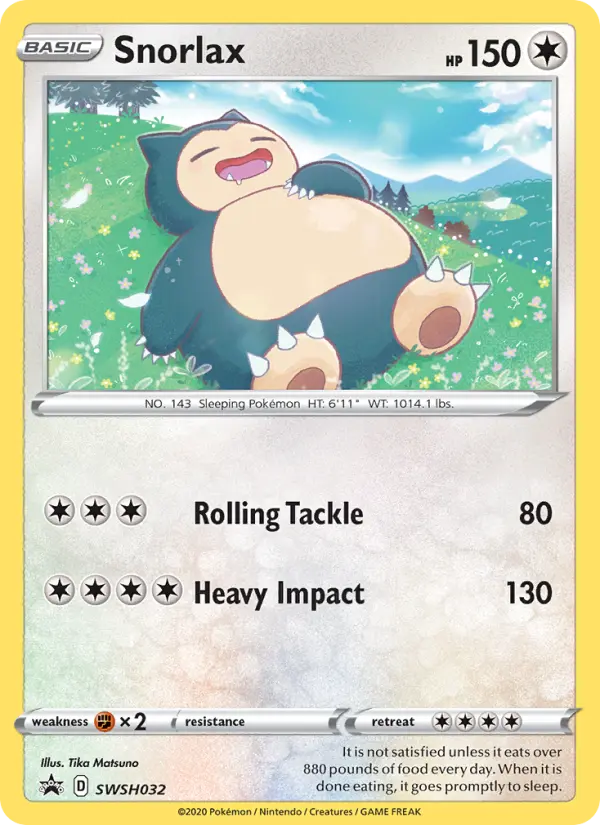 Snorlax SWSH032 — SWSH Black Star Promos SWSH032, Holofoil finish