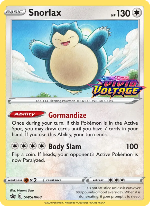Snorlax SWSH068 — SWSH Black Star Promos SWSH068, Holofoil finish