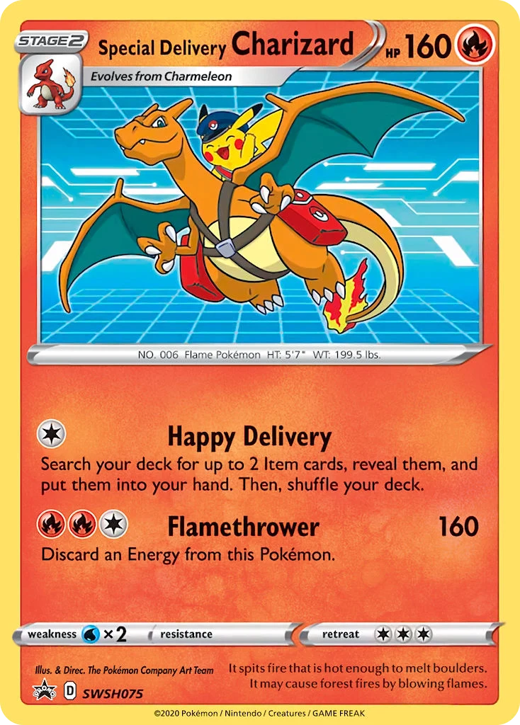 Special Delivery Charizard SWSH075 card from SWSH Black Star Promos