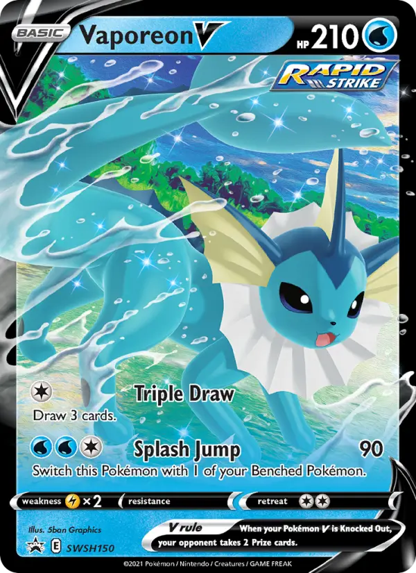 Vaporeon V SWSH150 — SWSH Black Star Promos SWSH150, Holofoil finish