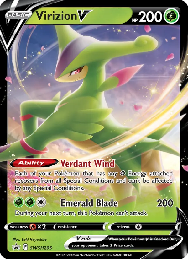 Virizion V SWSH295 — SWSH Black Star Promos SWSH295, Holofoil finish