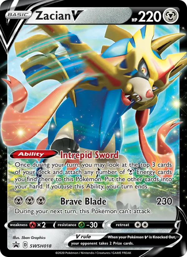 Zacian V SWSH018 — SWSH Black Star Promos SWSH018, Holofoil finish