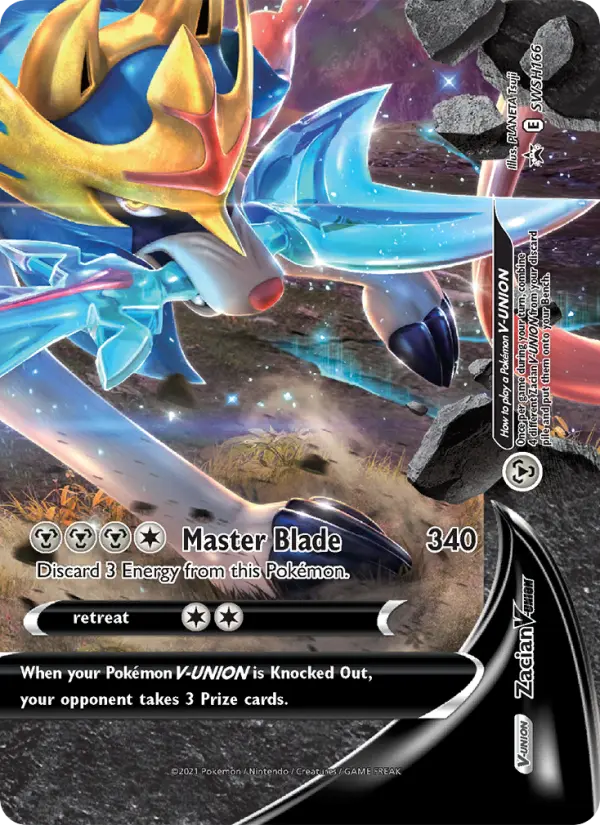 Zacian V-UNION SWSH166 — SWSH Black Star Promos SWSH166, Holofoil finish