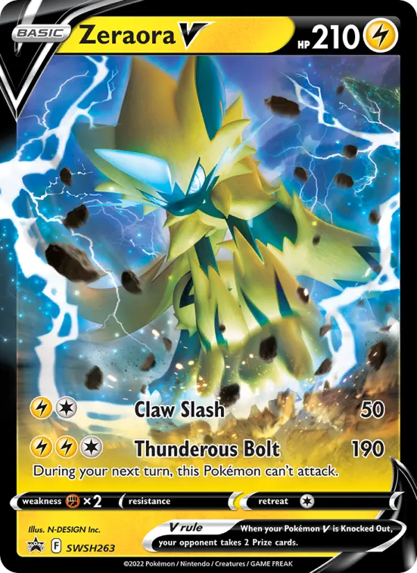 Zeraora V SWSH263 — SWSH Black Star Promos SWSH263, Holofoil finish