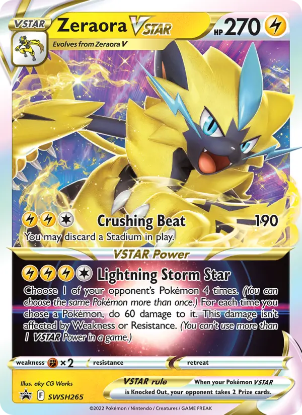 Zeraora VSTAR SWSH265 — SWSH Black Star Promos SWSH265, Holofoil finish