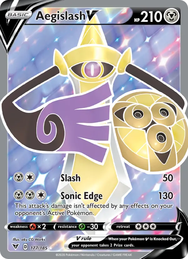Aegislash V 177 — Vivid Voltage 177, Holofoil finish