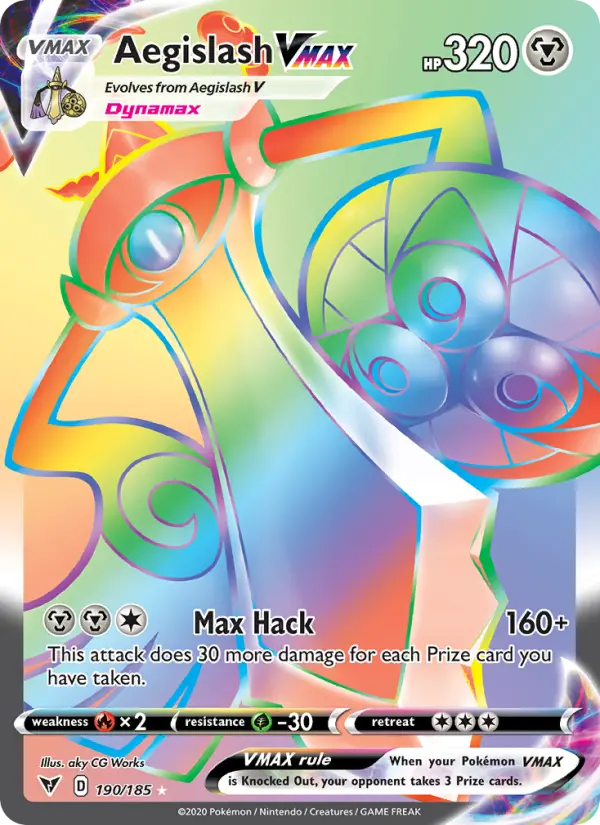 Aegislash VMAX 190 — Vivid Voltage 190, Holofoil finish