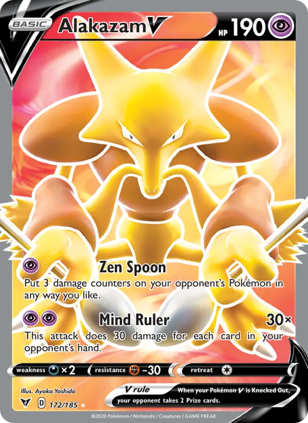 Alakazam V 172 — Vivid Voltage 172, Holofoil finish