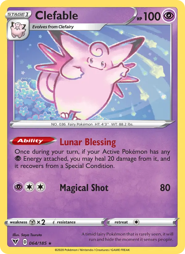 Clefable 64 card from Vivid Voltage