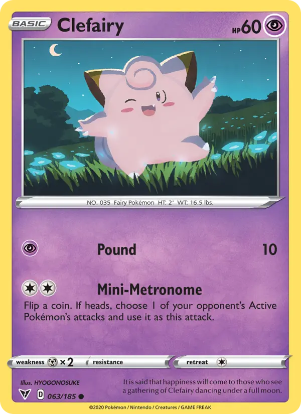 Clefairy 63 — Vivid Voltage 63, Normal finish