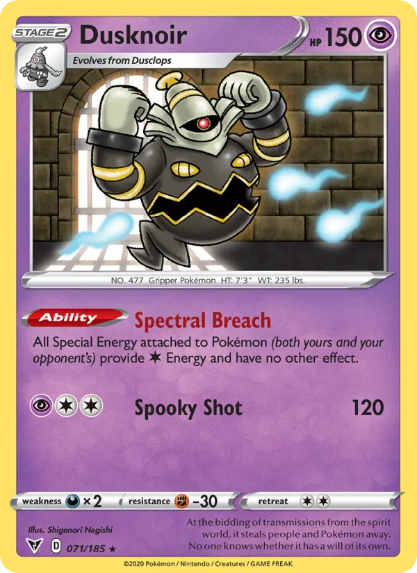 Dusknoir 71 — Vivid Voltage 71, Holofoil finish