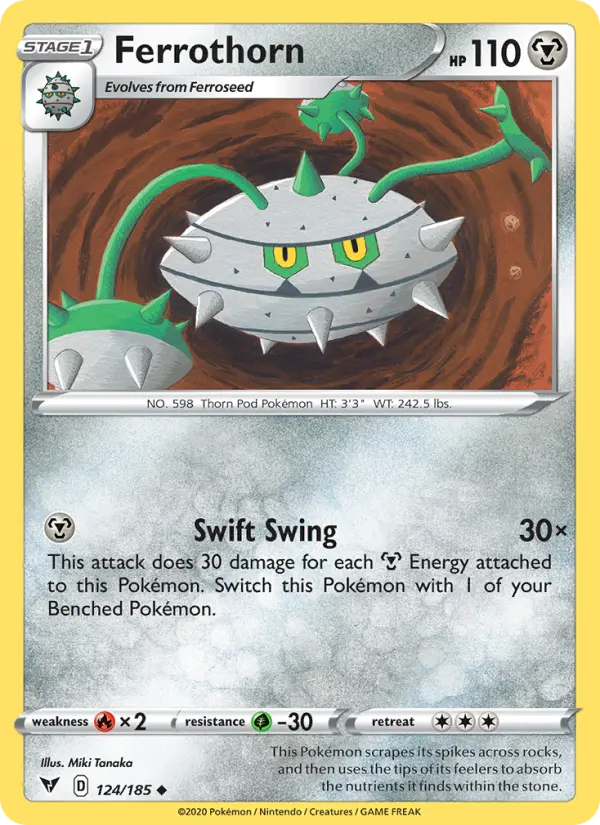 Ferrothorn 124 card from Vivid Voltage