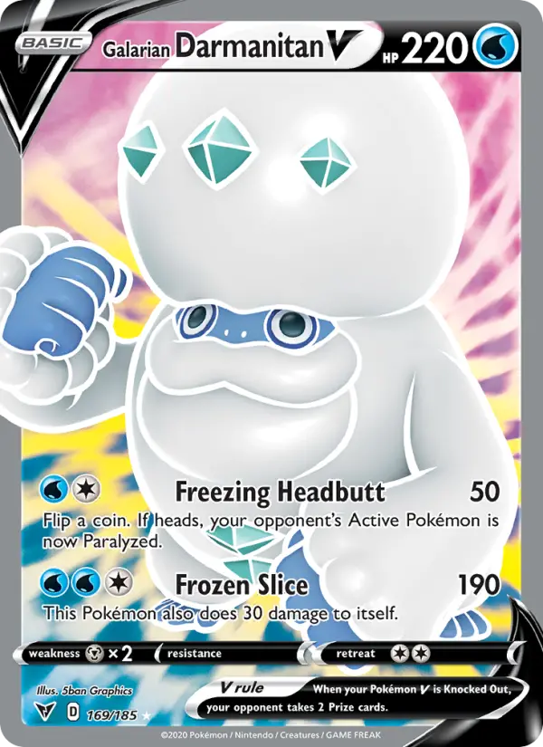 Galarian Darmanitan V 169 — Vivid Voltage 169, Holofoil finish