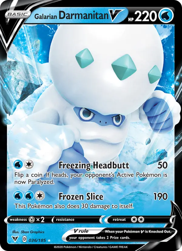Galarian Darmanitan V 36 card from Vivid Voltage