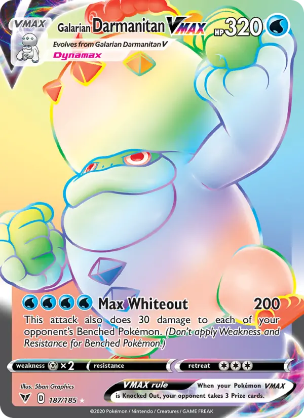 Galarian Darmanitan VMAX 187 — Vivid Voltage 187, Holofoil finish