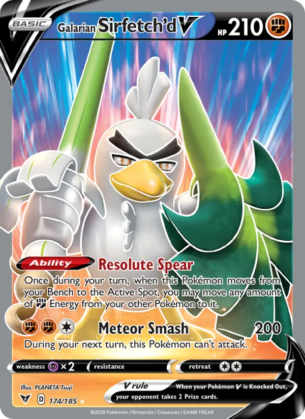 Galarian Sirfetch'd V 174 — Vivid Voltage 174, Holofoil finish
