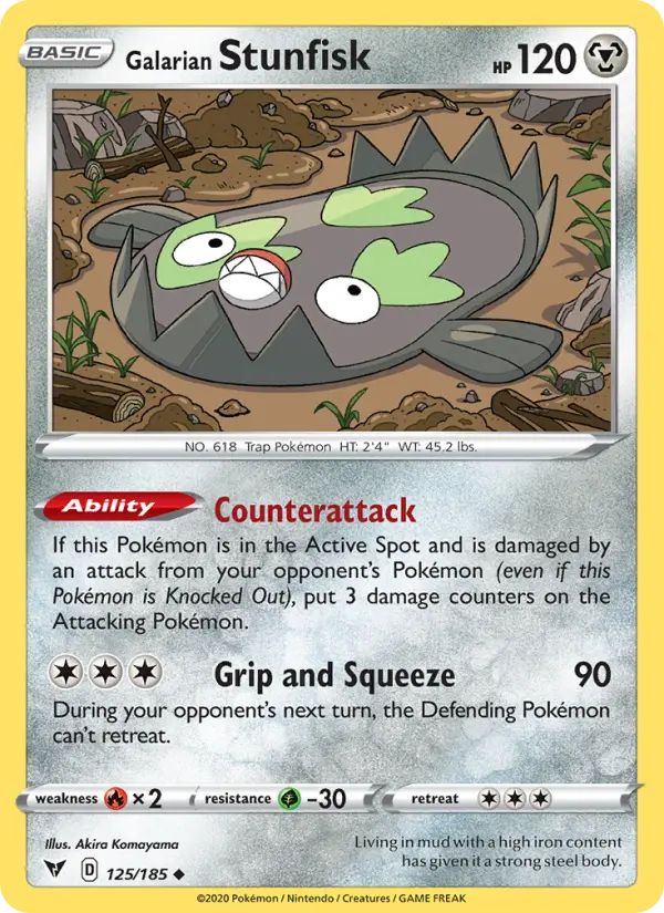 Galarian Stunfisk 125 card from Vivid Voltage