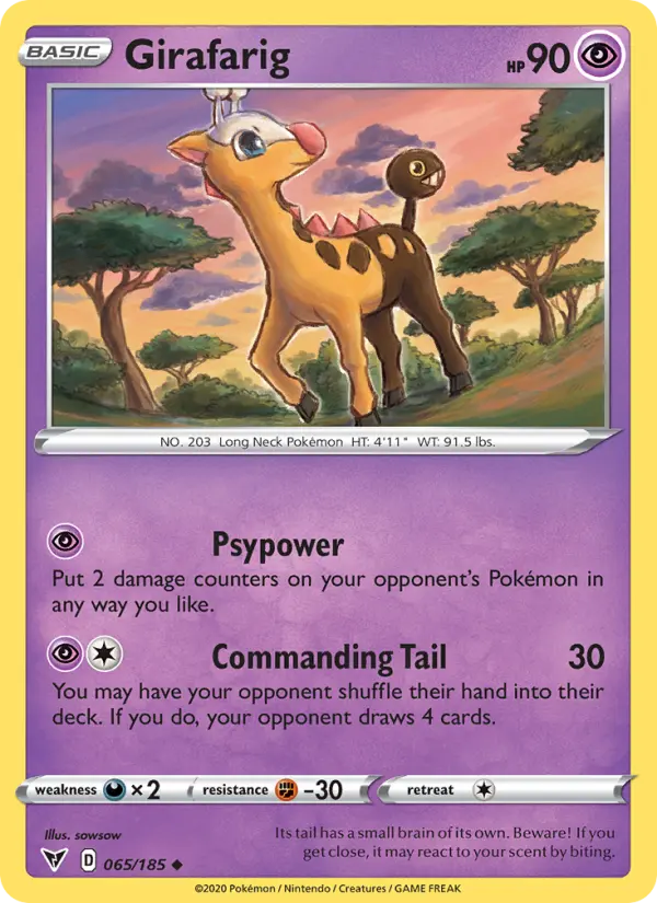 Girafarig 65 card from Vivid Voltage