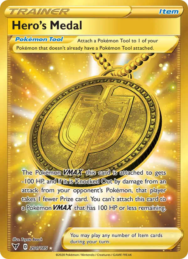 Hero's Medal 201 — Vivid Voltage 201, Holofoil finish