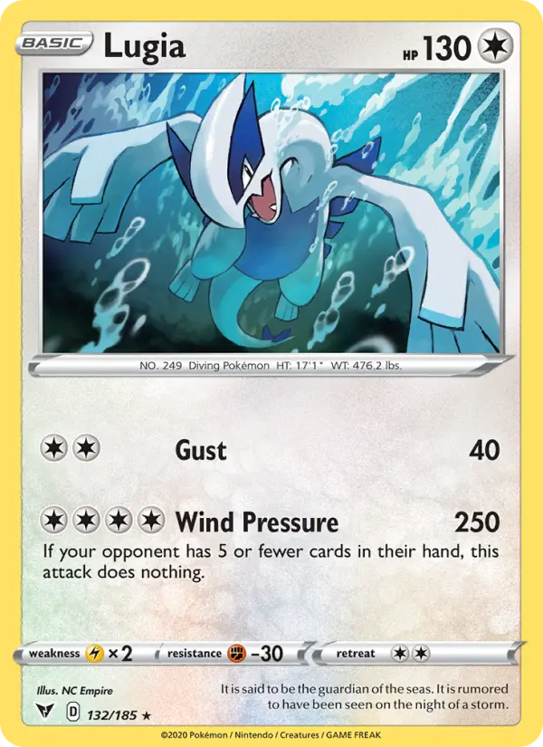 Lugia 132 card from Vivid Voltage