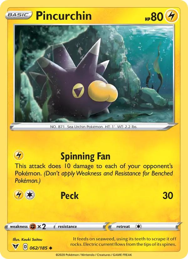 Pincurchin 62 card from Vivid Voltage